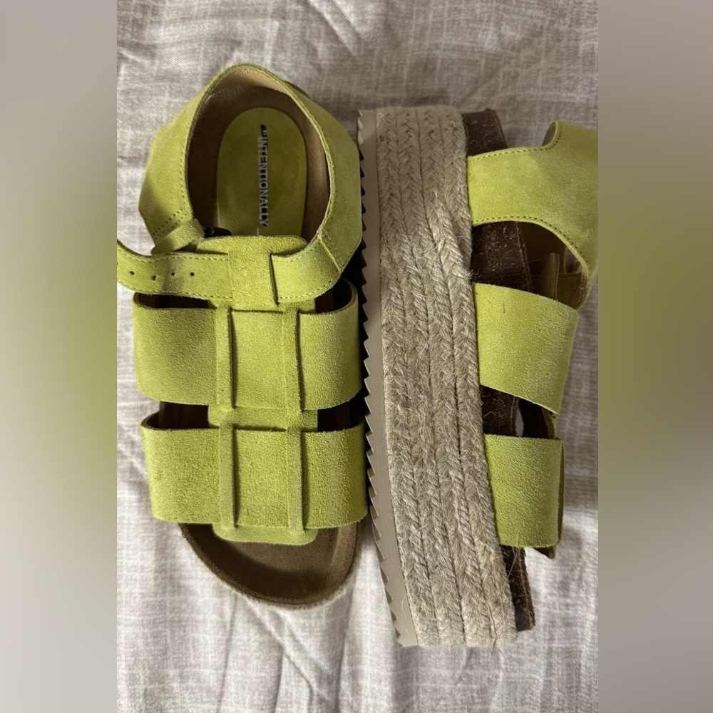 Free People Intentionally Blank Dreams Flatform Sandal Pistachio - Picture 5 of 8